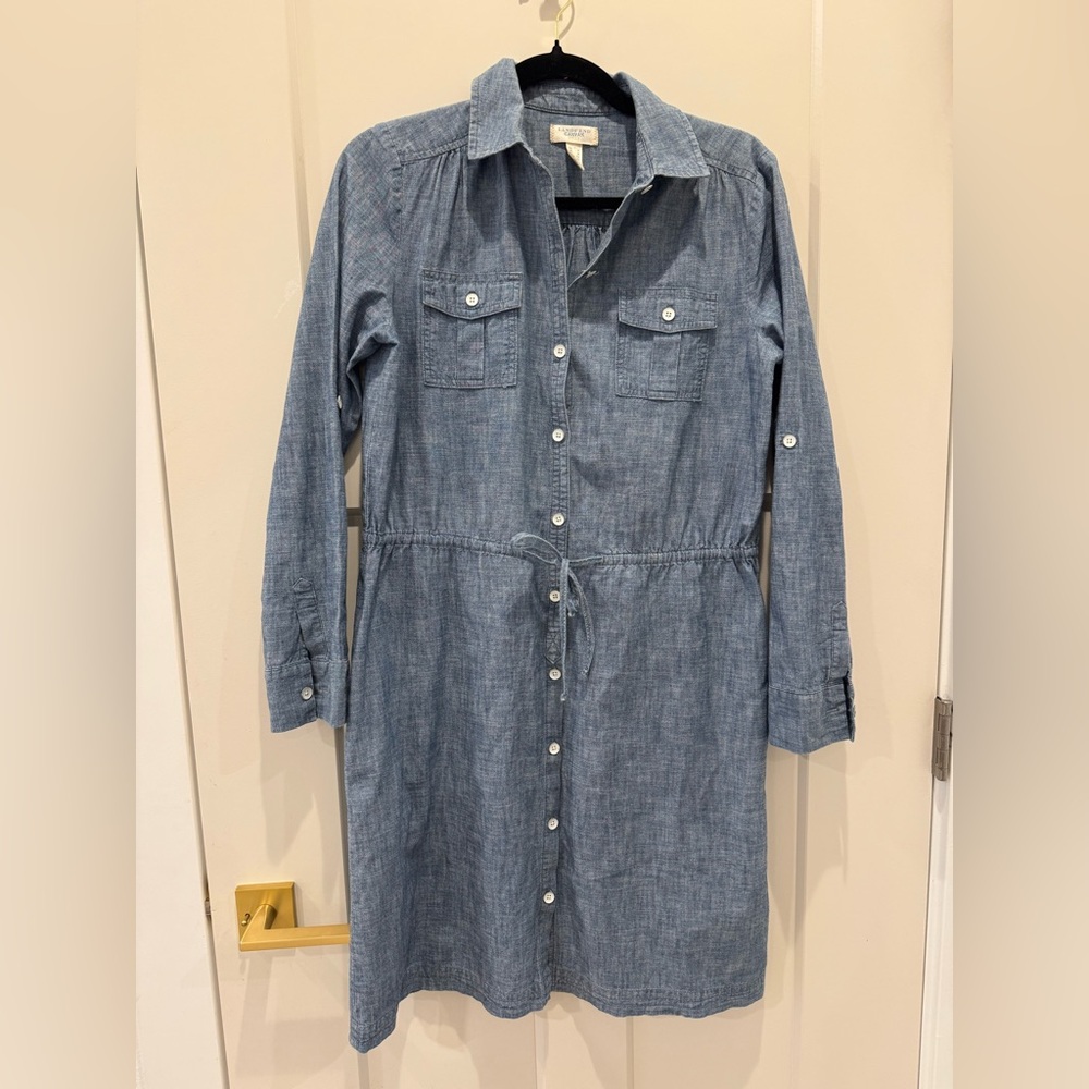 Denim Blue Shirt Dress lands end size 4